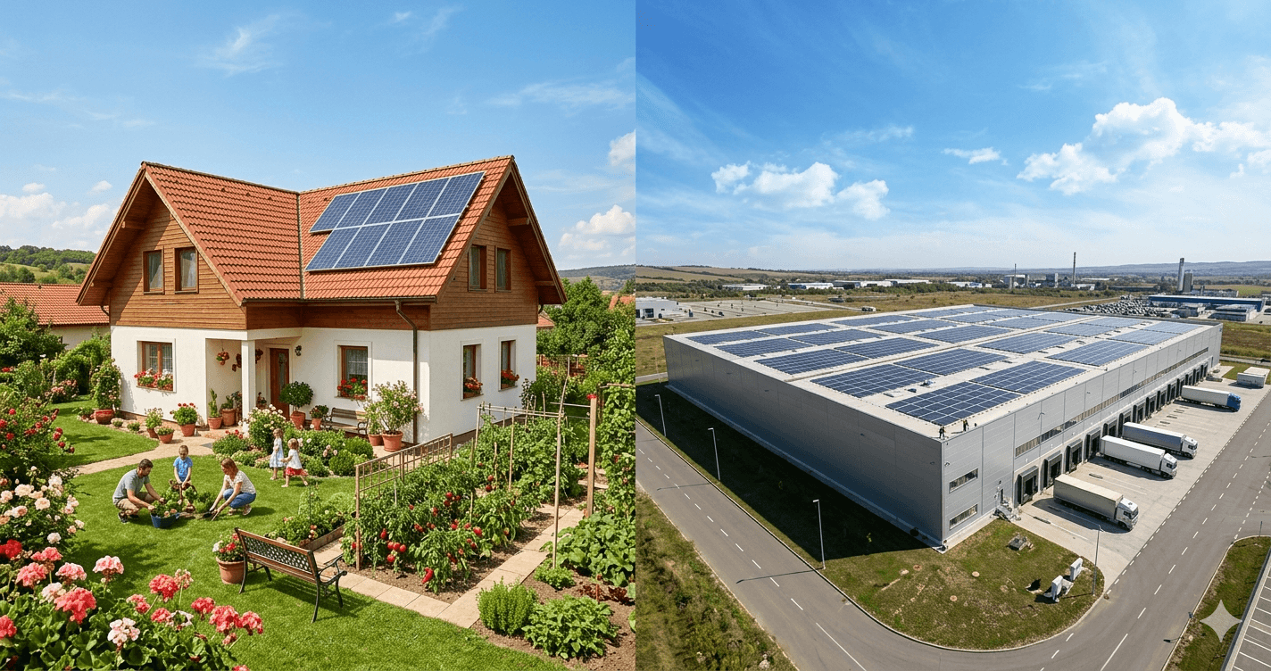 Panouri Fotovoltaice pentru Casă vs Firmă - Diferențe și Costuri 2026